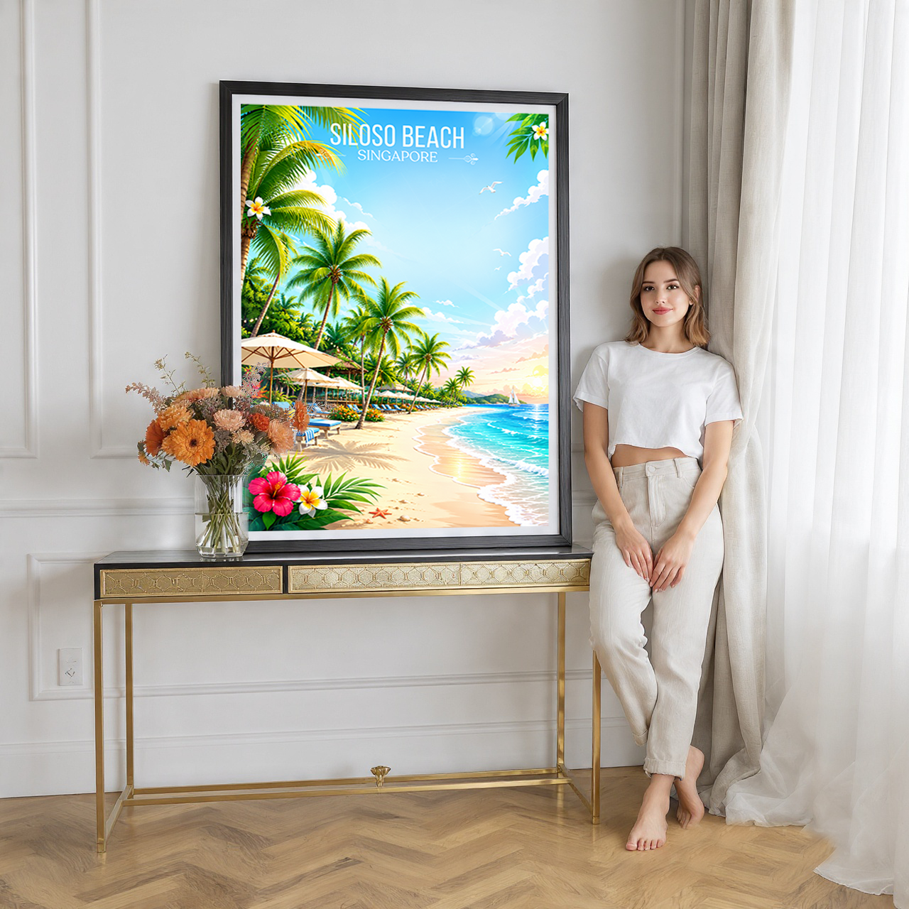 Siloso Beach - Singapore - Poster Print Modern Style Wall Art