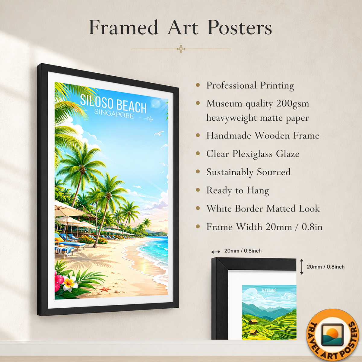 Siloso Beach - Singapore - Poster Print Modern Style Wall Art