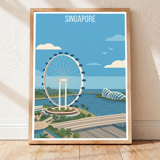 Singapore - Poster Print Modern Style Wall Art - Art Print - Travel Art Poster