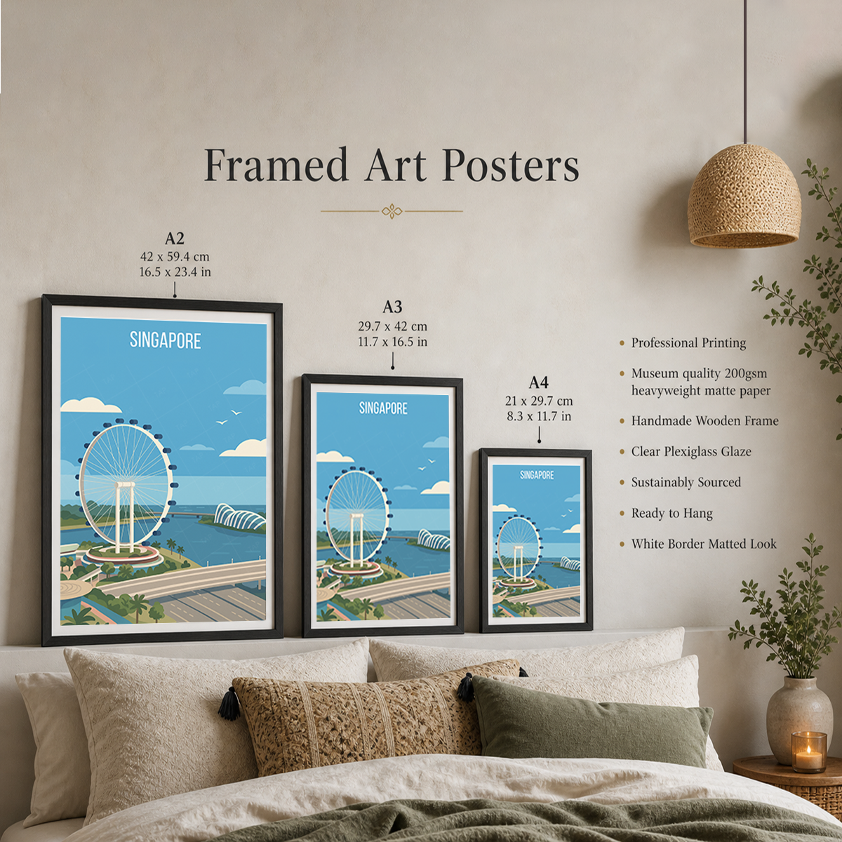 Singapore - Poster Print Modern Style Wall Art