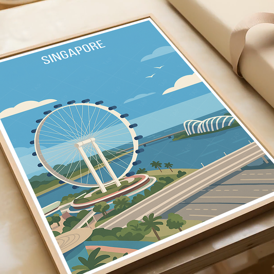 Singapore - Poster Print Modern Style Wall Art - Art Print - Travel Art Poster