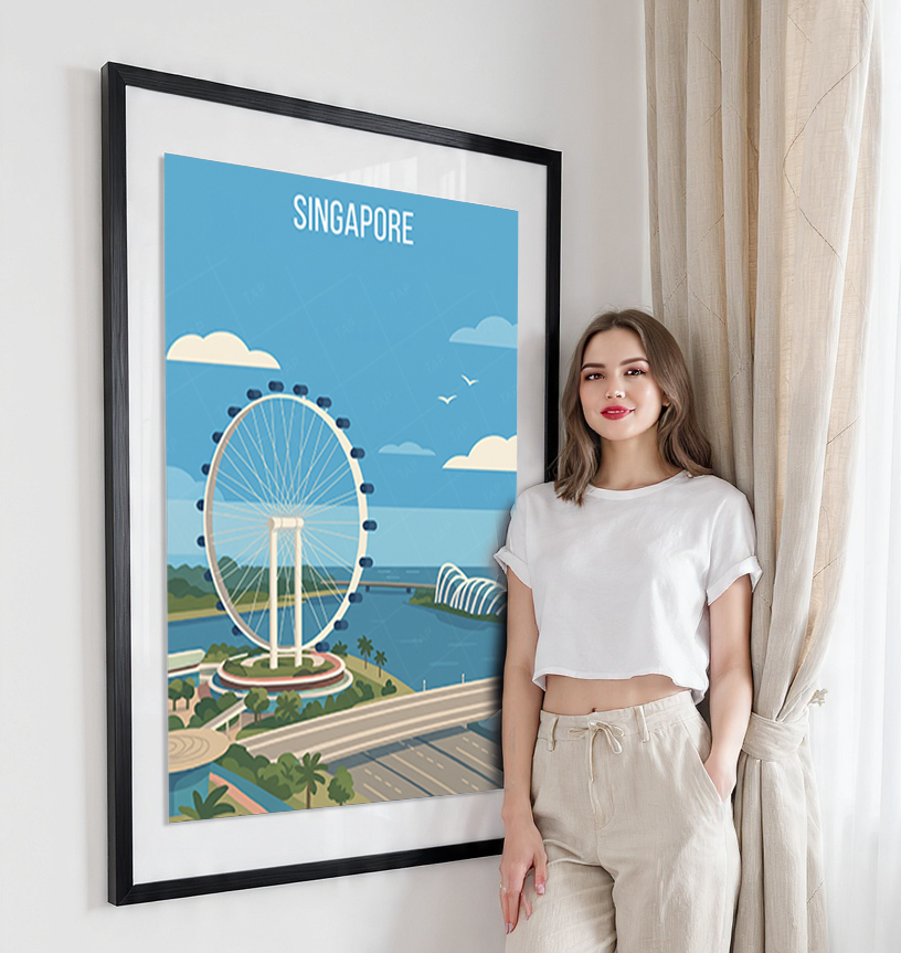 Singapore - Poster Print Modern Style Wall Art