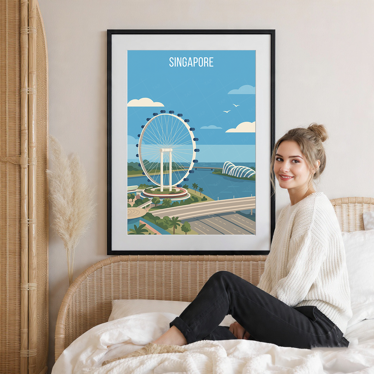 Singapore - Poster Print Modern Style Wall Art