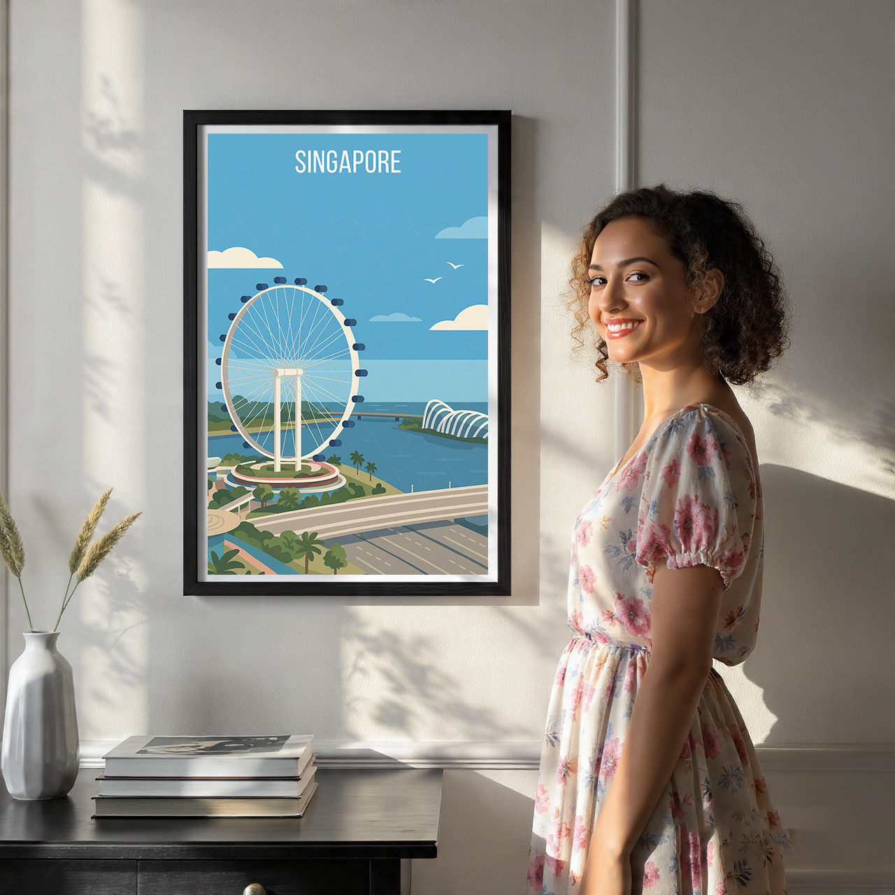 Singapore - Poster Print Modern Style Wall Art
