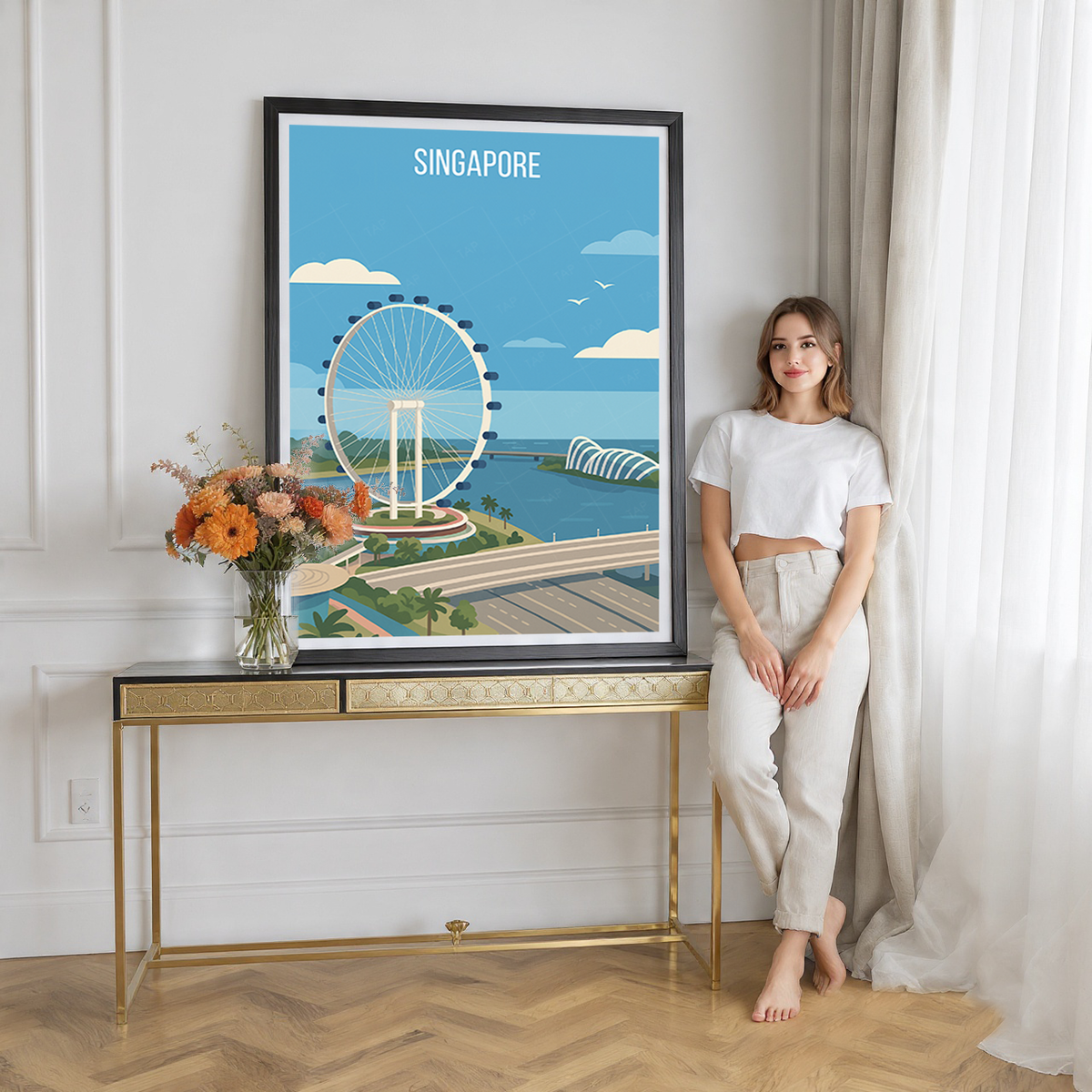Singapore - Poster Print Modern Style Wall Art