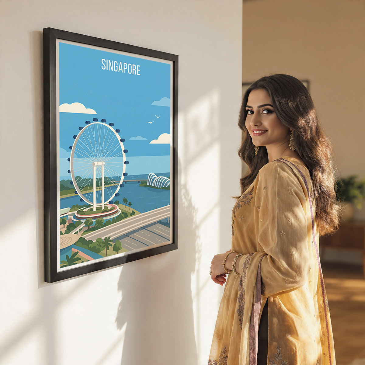 Singapore - Poster Print Modern Style Wall Art