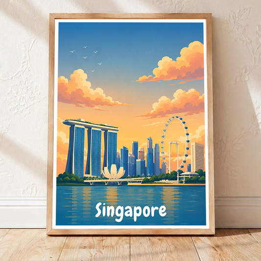 Singapore - Poster Print Modern Style Wall Art - Art Print - Travel Art Poster