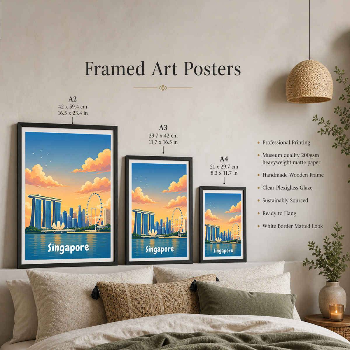 Singapore - Poster Print Modern Style Wall Art