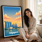 Singapore - Poster Print Modern Style Wall Art