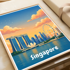 Singapore - Poster Print Modern Style Wall Art