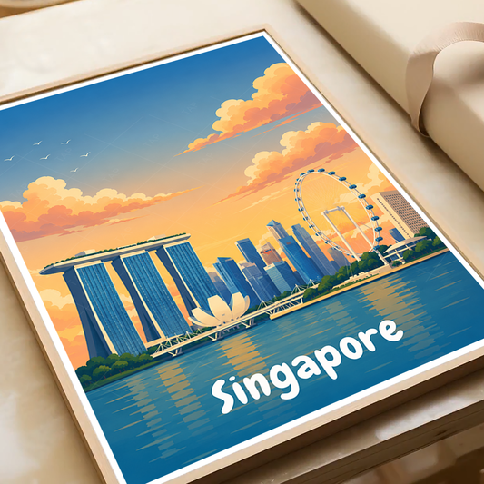 Singapore - Poster Print Modern Style Wall Art - Art Print - Travel Art Poster