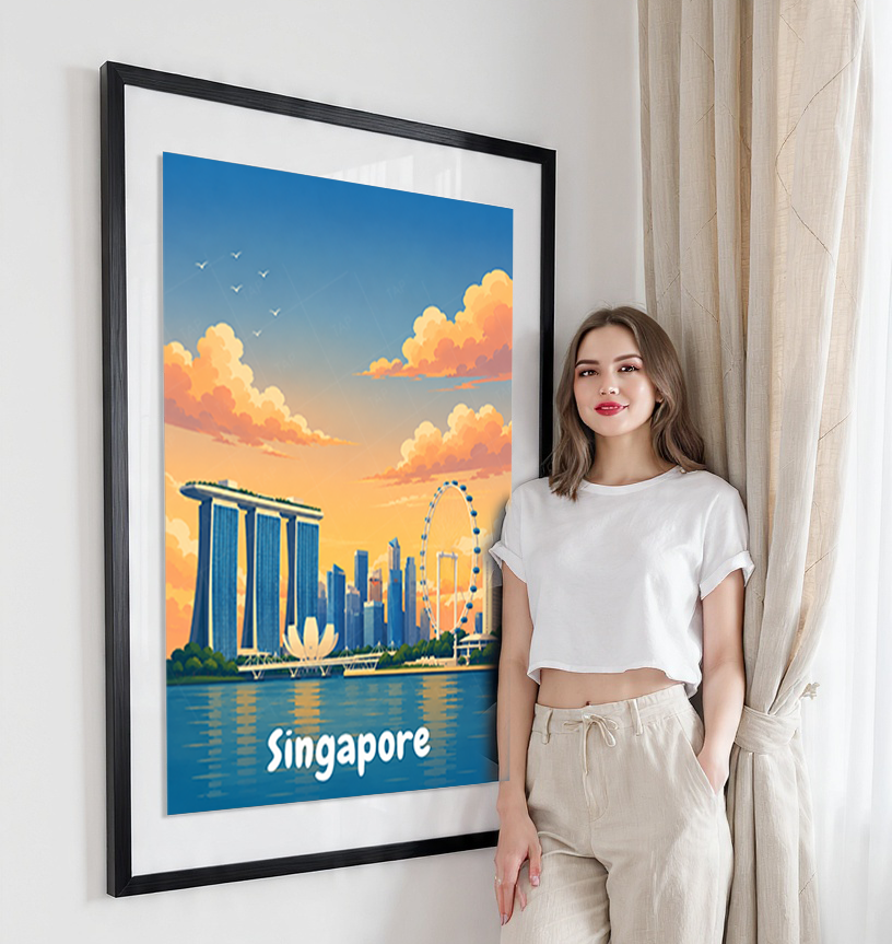 Singapore - Poster Print Modern Style Wall Art