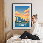 Singapore - Poster Print Modern Style Wall Art