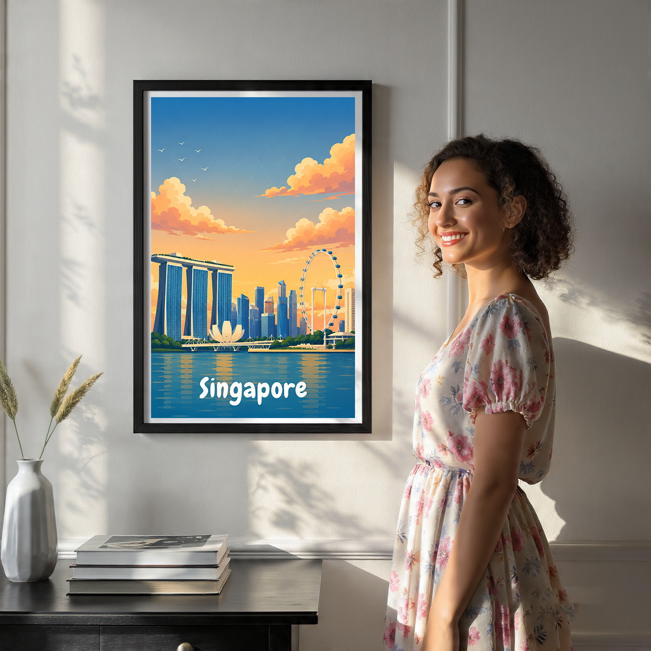 Singapore - Poster Print Modern Style Wall Art
