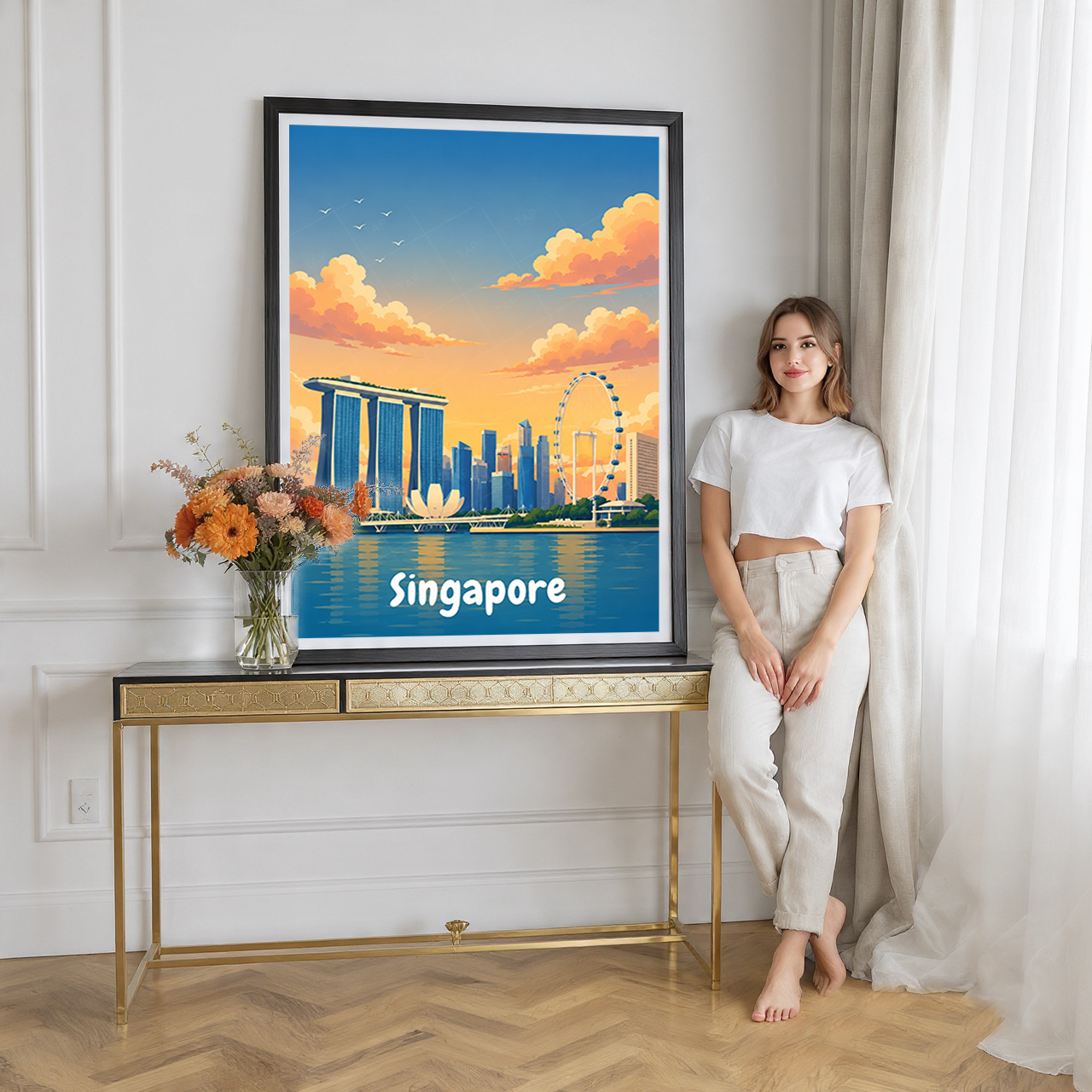 Singapore - Poster Print Modern Style Wall Art