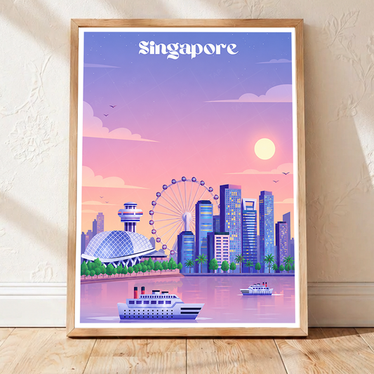 Singapore - Poster Print Modern Style Wall Art - Art Print - Travel Art Poster