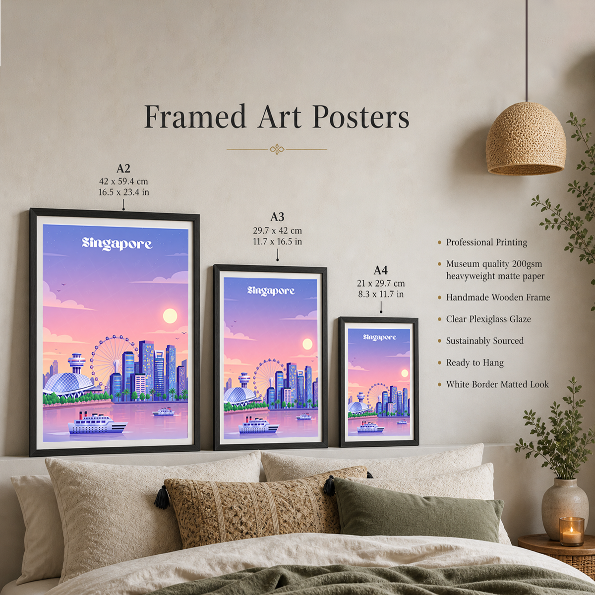 Singapore - Poster Print Modern Style Wall Art
