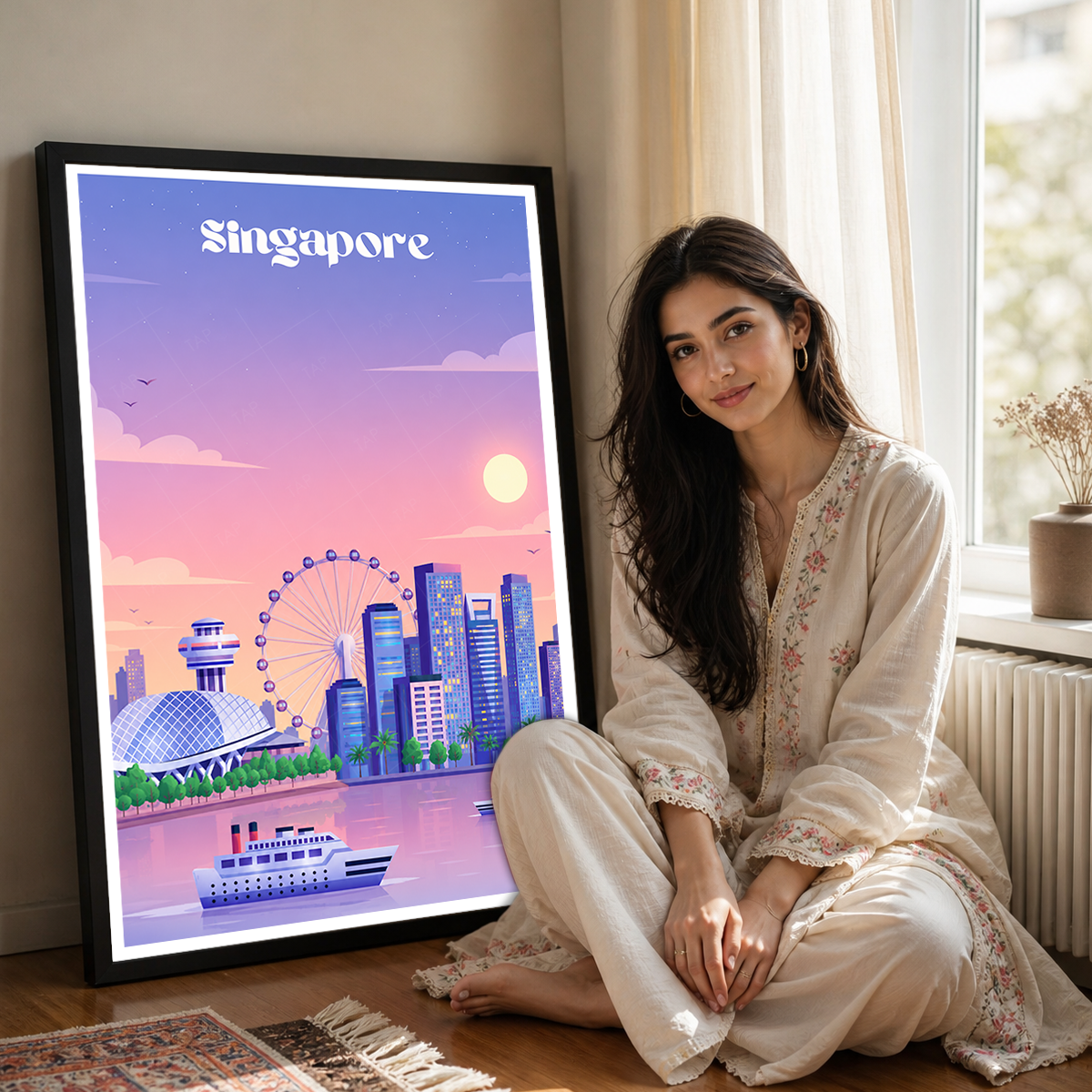 Singapore - Poster Print Modern Style Wall Art