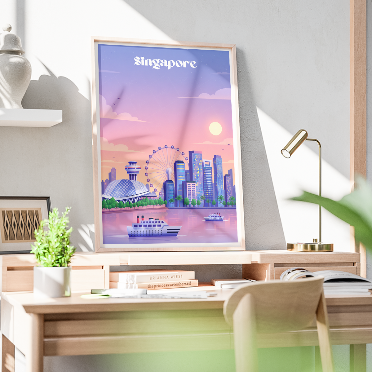 Singapore - Poster Print Modern Style Wall Art