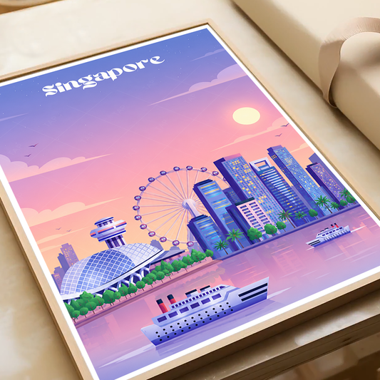 Singapore - Poster Print Modern Style Wall Art - Art Print - Travel Art Poster