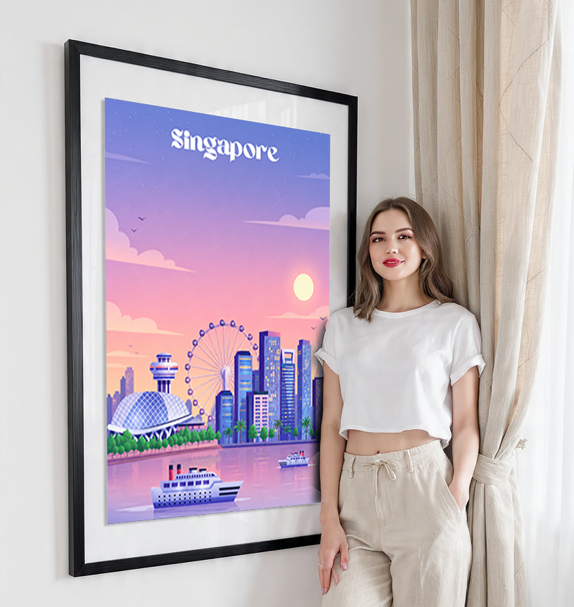 Singapore - Poster Print Modern Style Wall Art