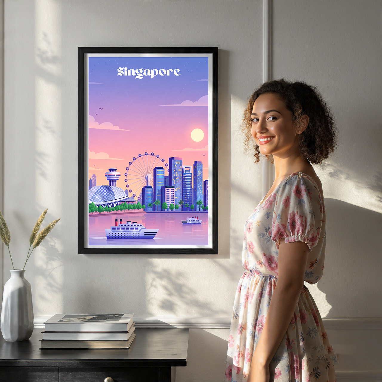 Singapore - Poster Print Modern Style Wall Art