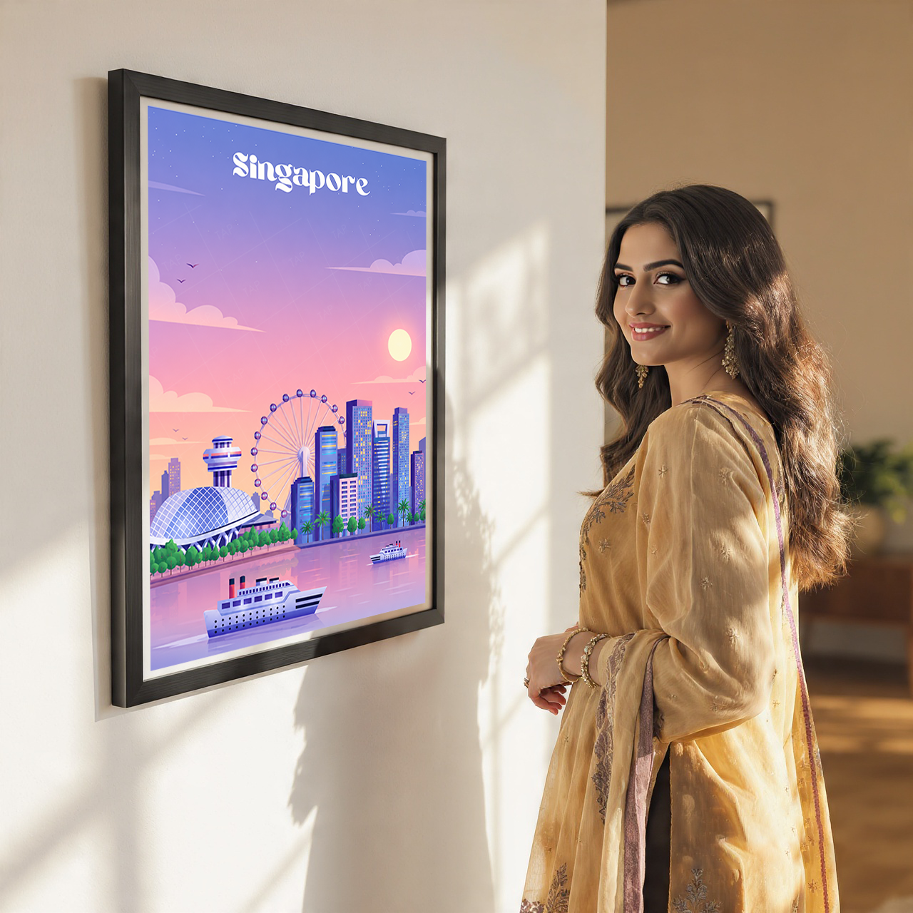 Singapore - Poster Print Modern Style Wall Art