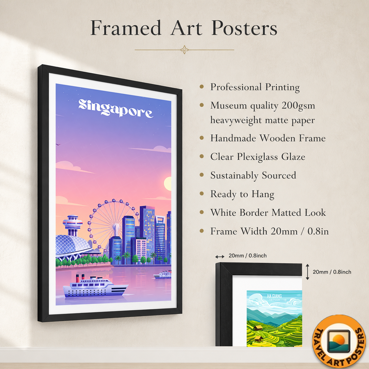 Singapore - Poster Print Modern Style Wall Art
