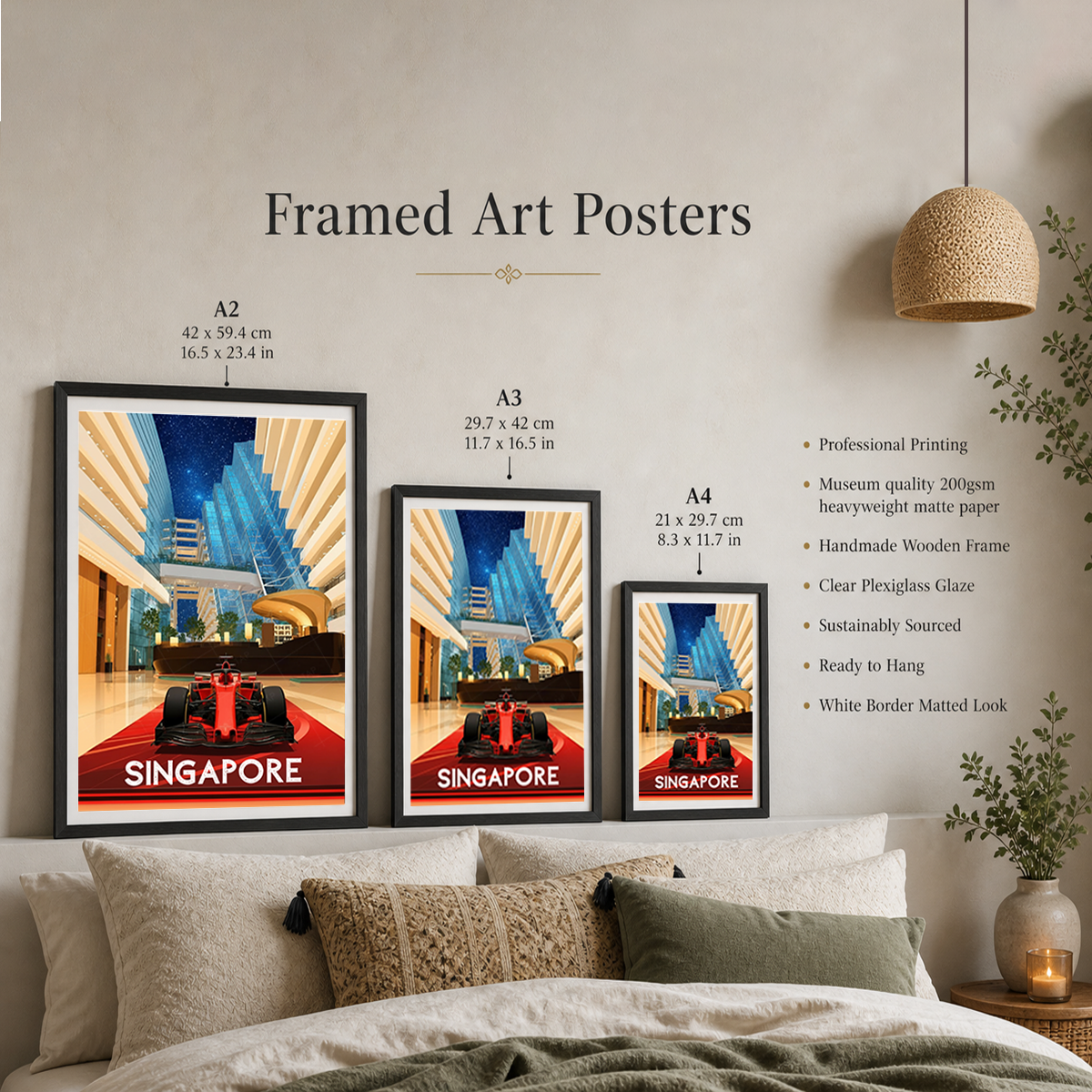 Singapore - Poster Print Modern Style Wall Art