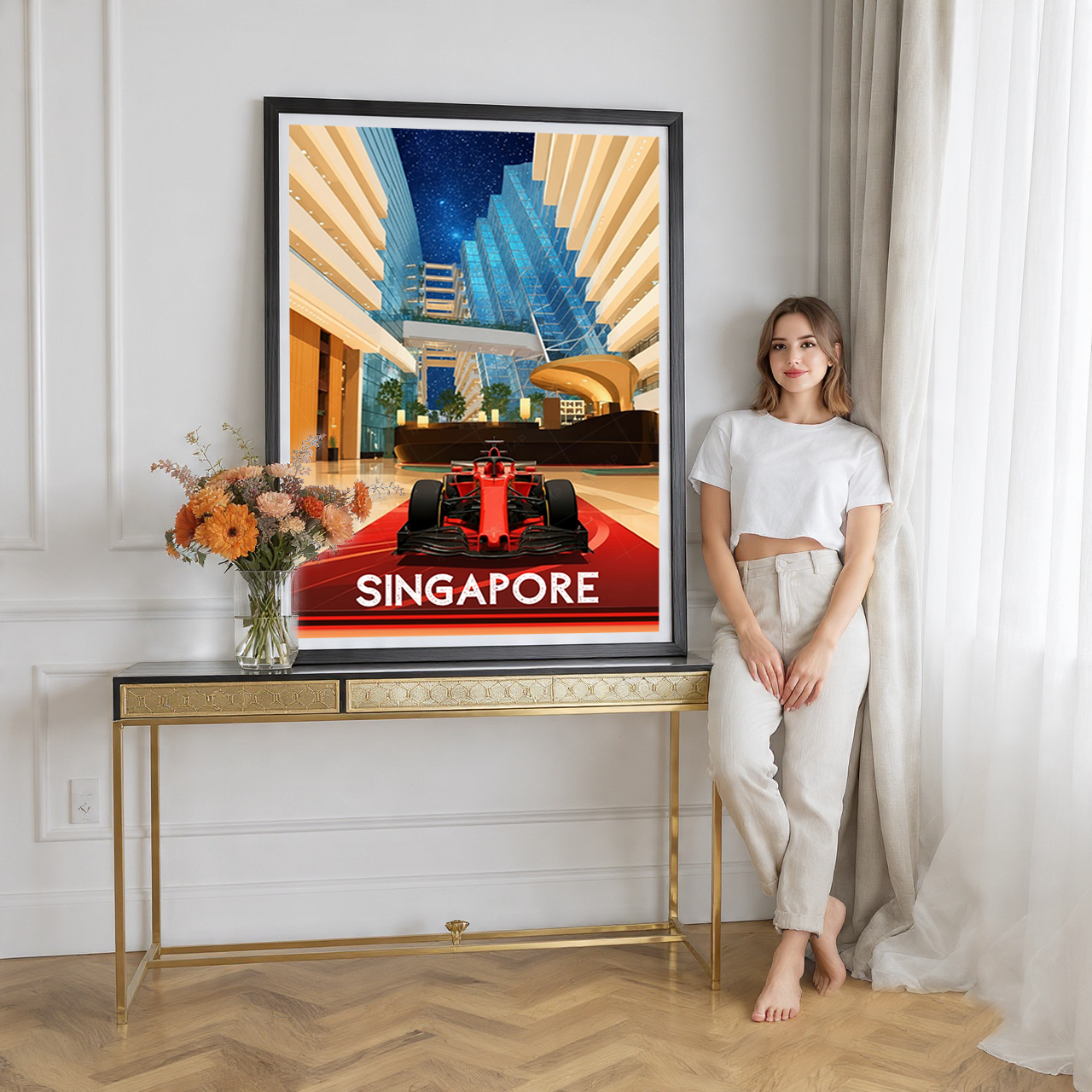 Singapore - Poster Print Modern Style Wall Art