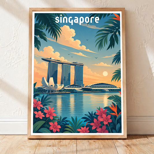 Singapore - Poster Print Modern Style Wall Art - Art Print - Travel Art Poster