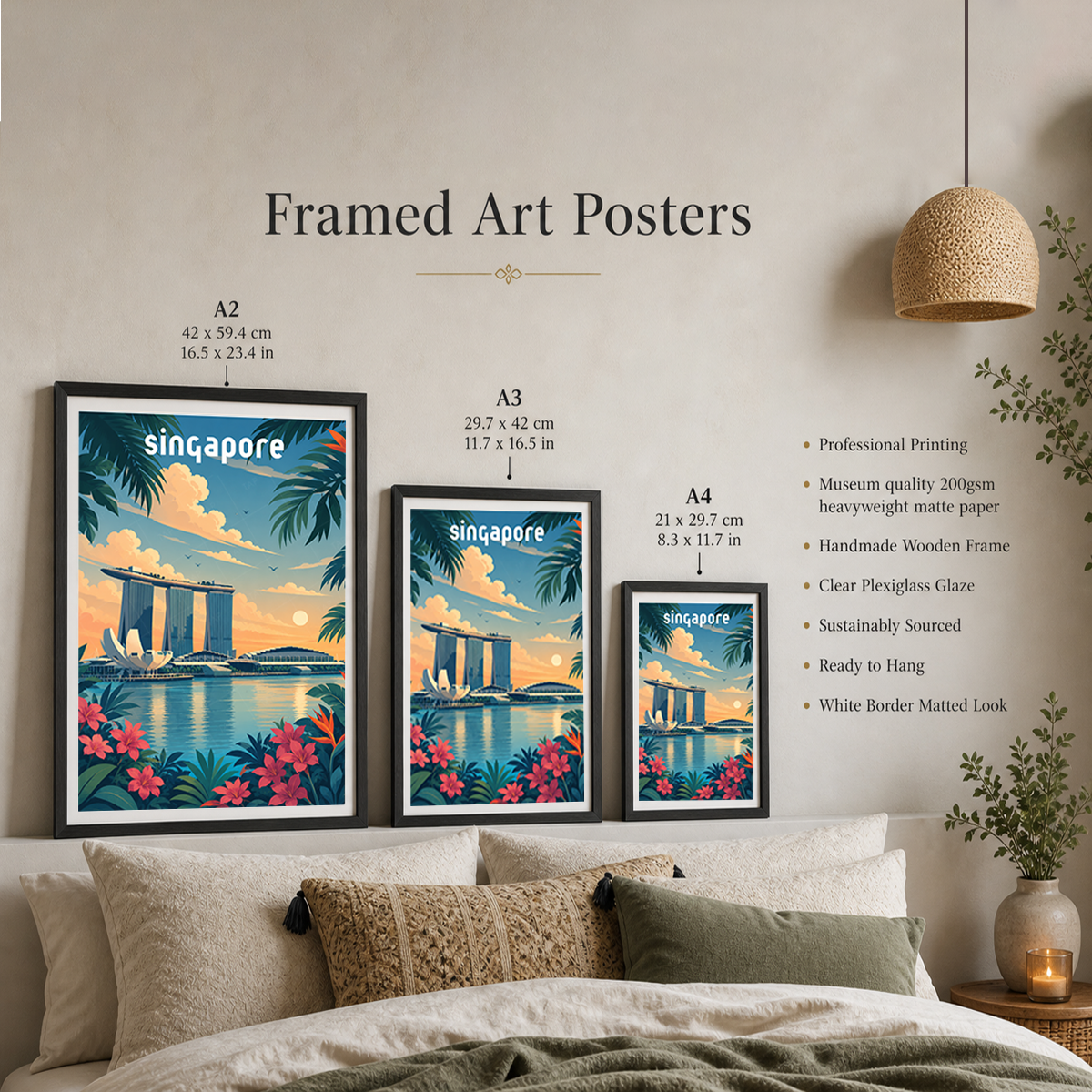Singapore - Poster Print Modern Style Wall Art