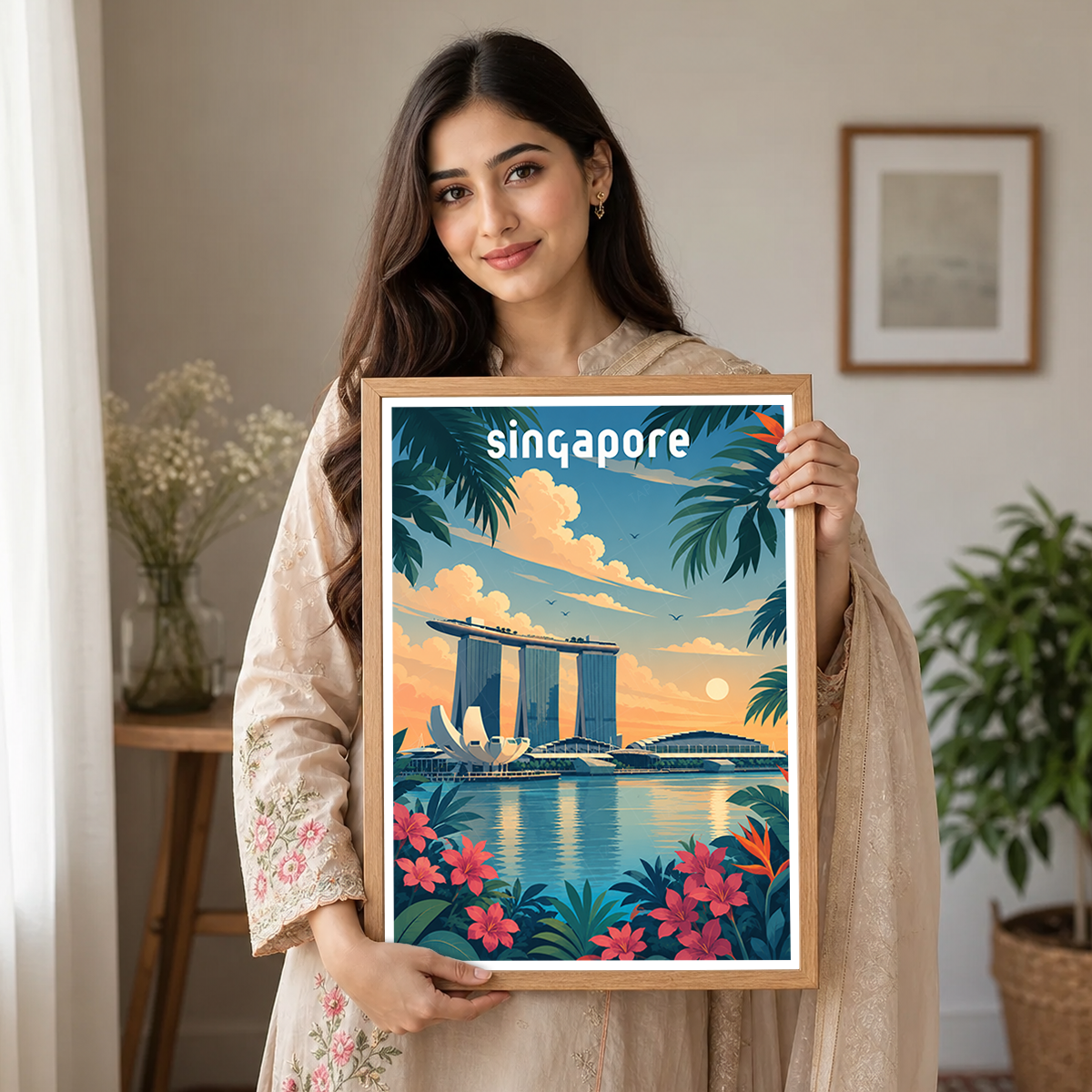 Singapore - Poster Print Modern Style Wall Art
