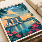 Singapore - Poster Print Modern Style Wall Art