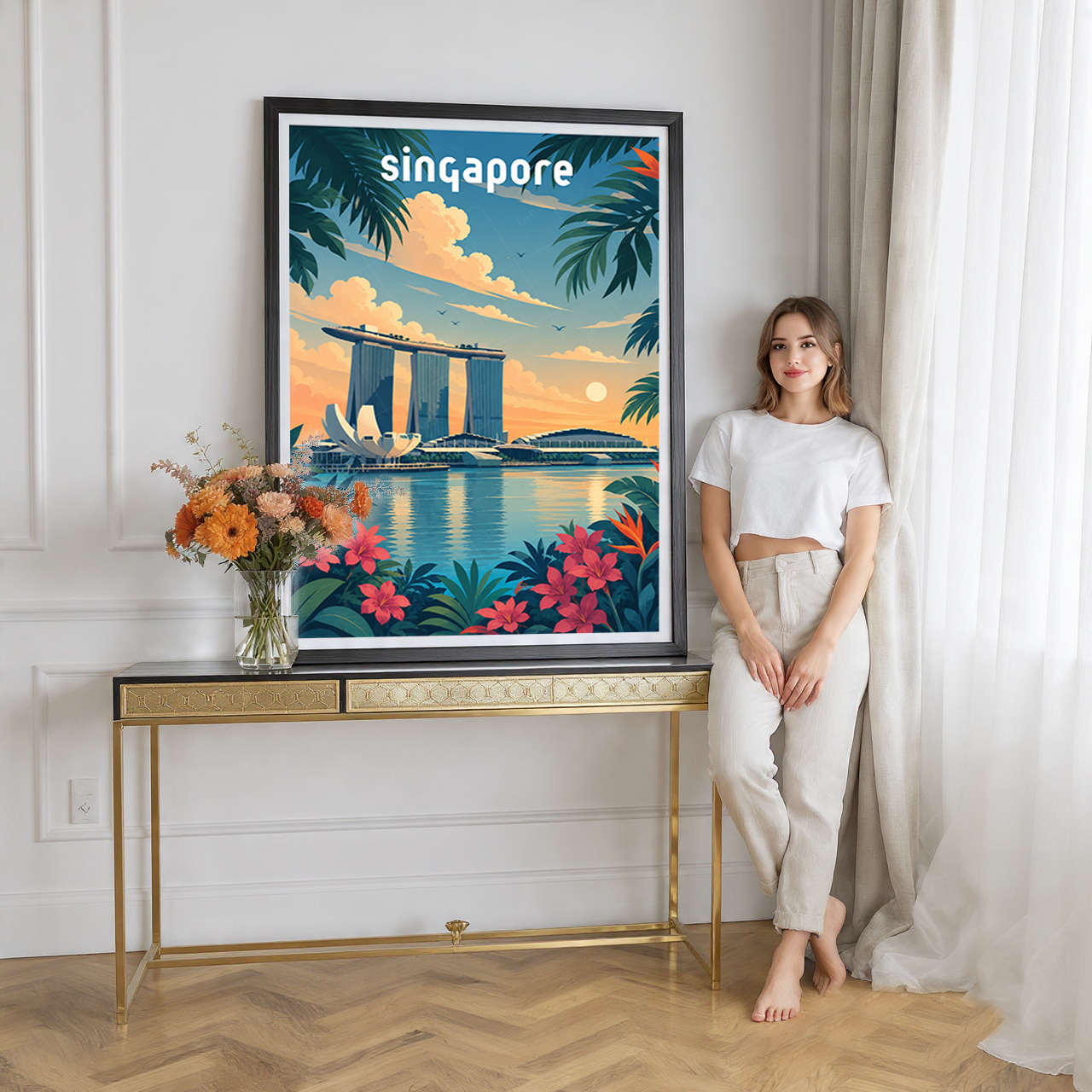Singapore - Poster Print Modern Style Wall Art