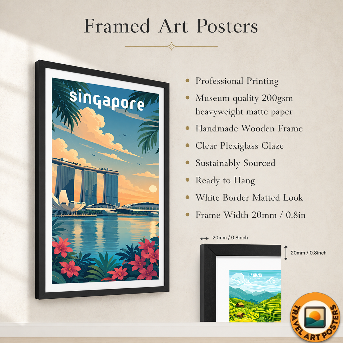 Singapore - Poster Print Modern Style Wall Art