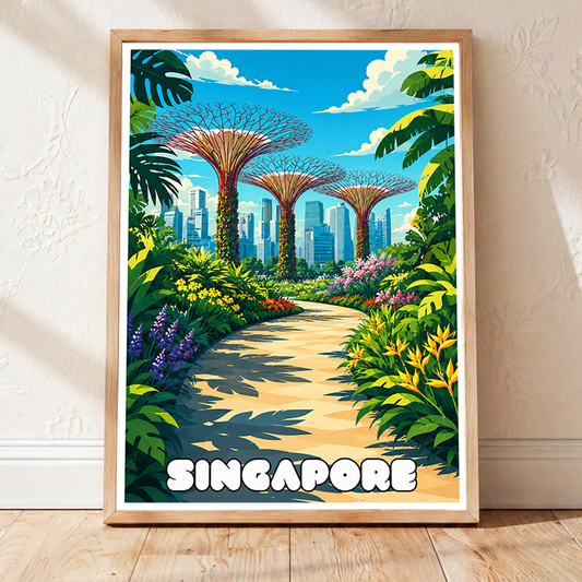 Singapore - Poster Print Modern Style Wall Art - Art Print - Travel Art Poster