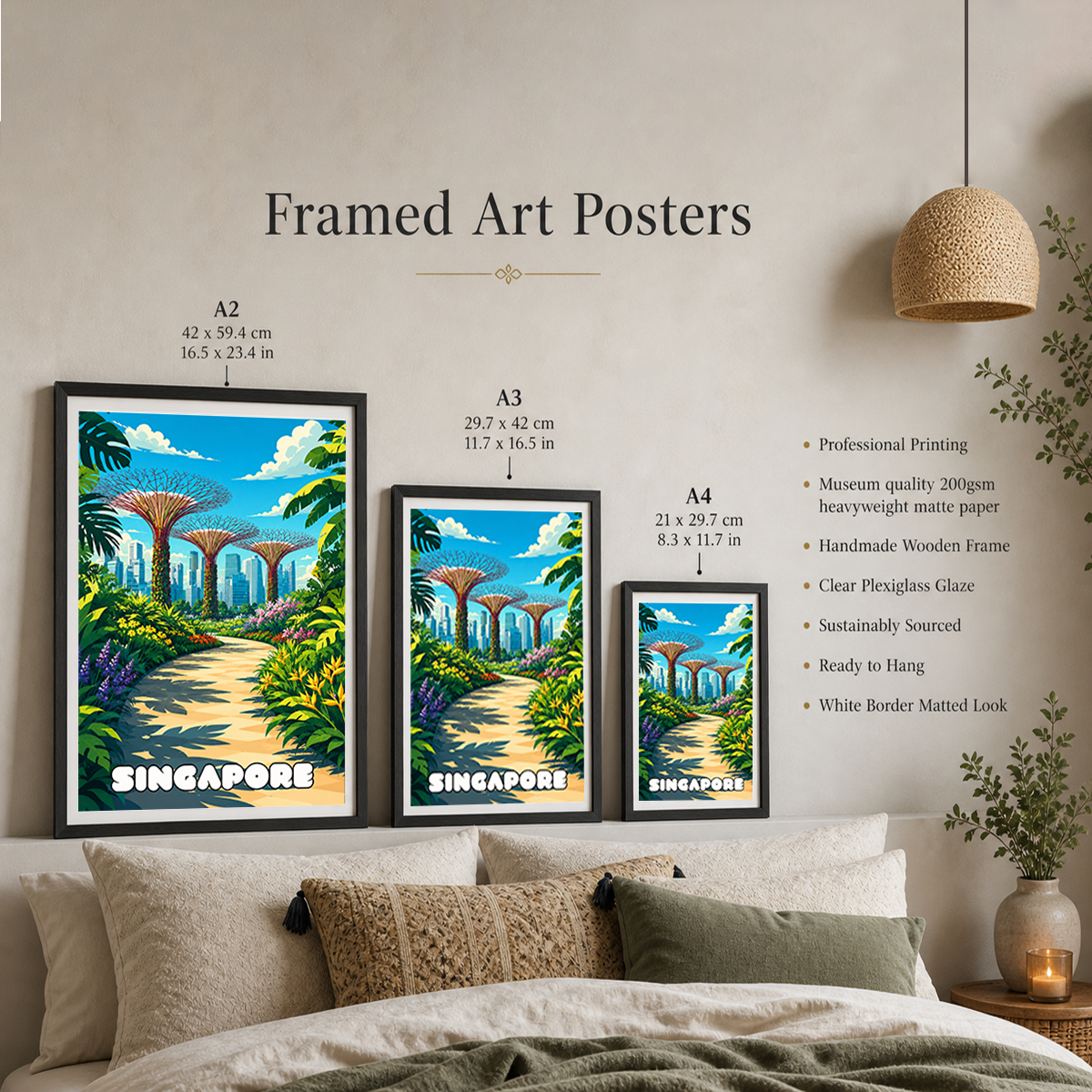 Singapore - Poster Print Modern Style Wall Art