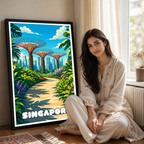 Singapore - Poster Print Modern Style Wall Art