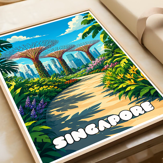 Singapore - Poster Print Modern Style Wall Art - Art Print - Travel Art Poster