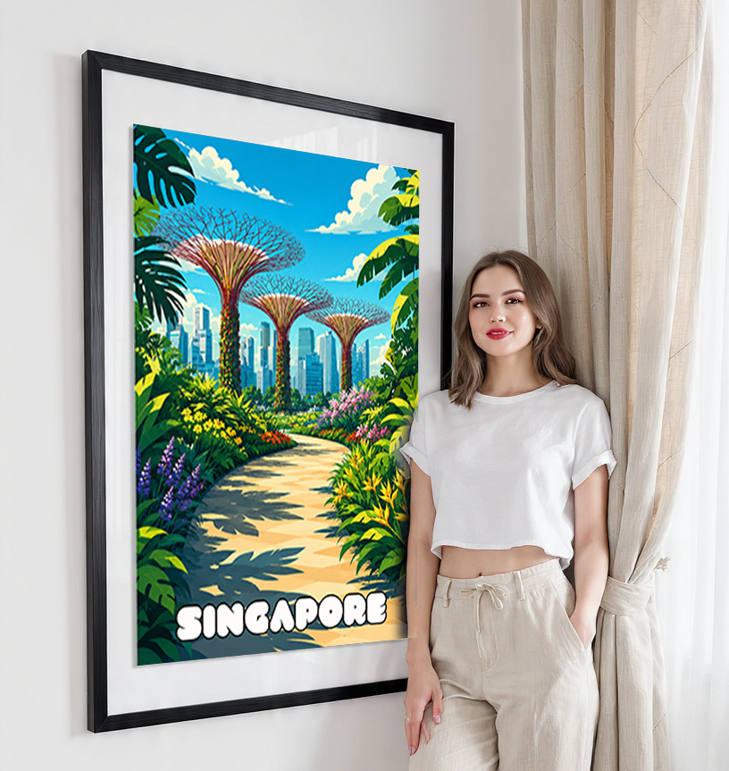 Singapore - Poster Print Modern Style Wall Art