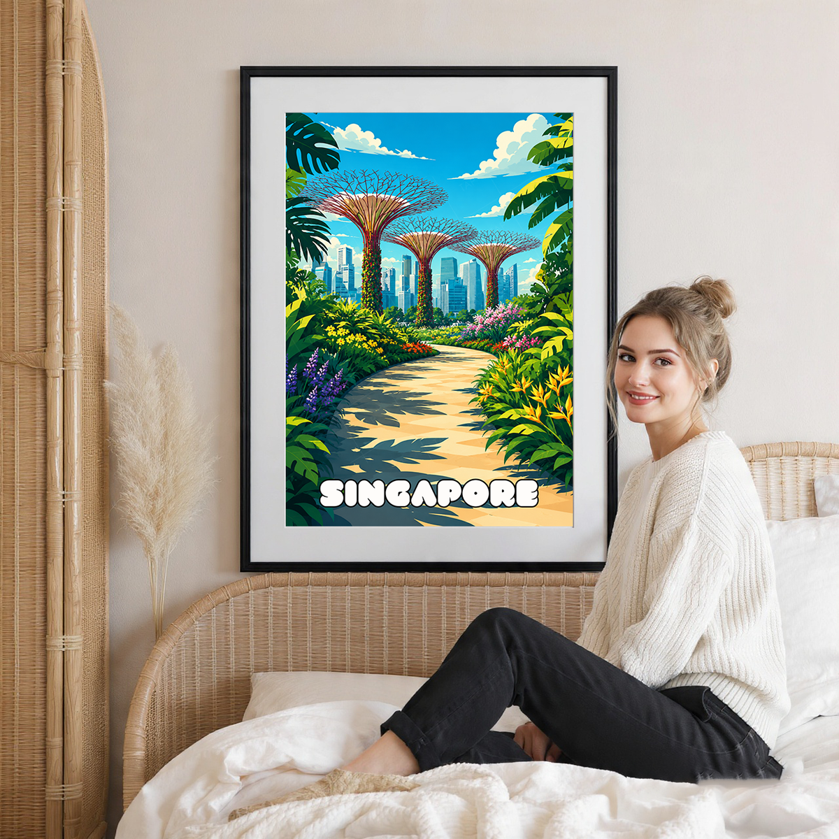 Singapore - Poster Print Modern Style Wall Art