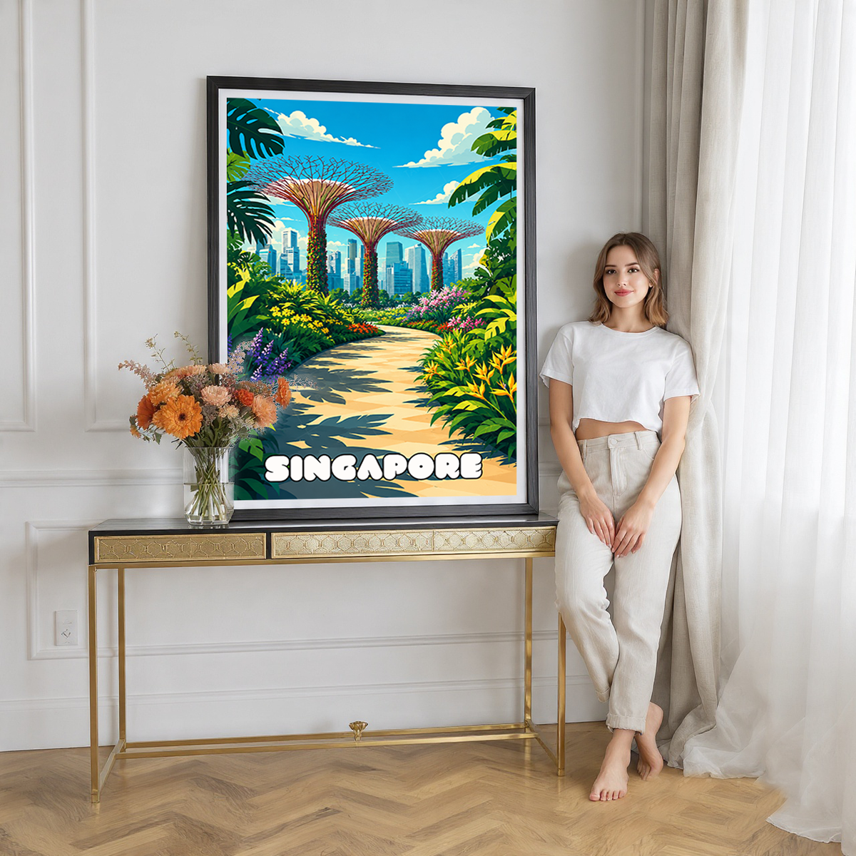 Singapore - Poster Print Modern Style Wall Art