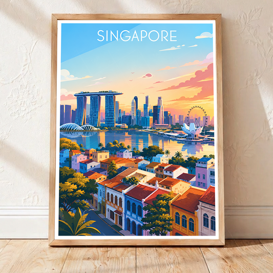 Singapore - Poster Print Modern Style Wall Art - Art Print - Travel Art Poster