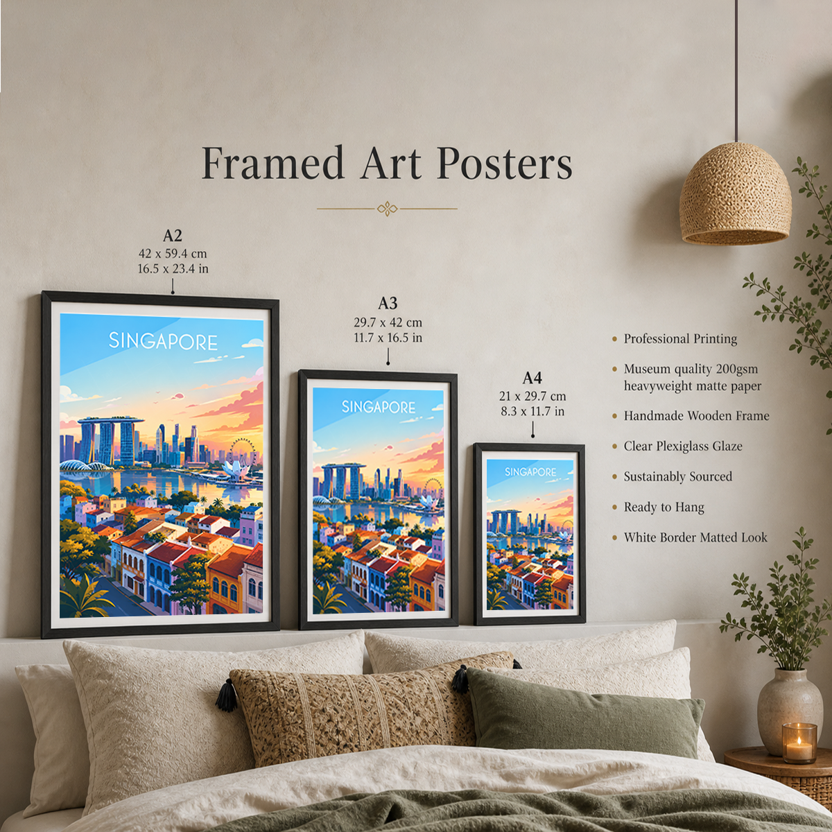 Singapore - Poster Print Modern Style Wall Art