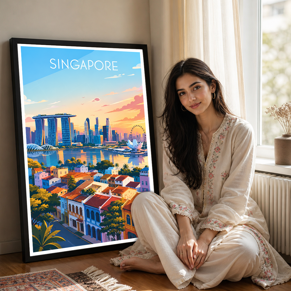 Singapore - Poster Print Modern Style Wall Art