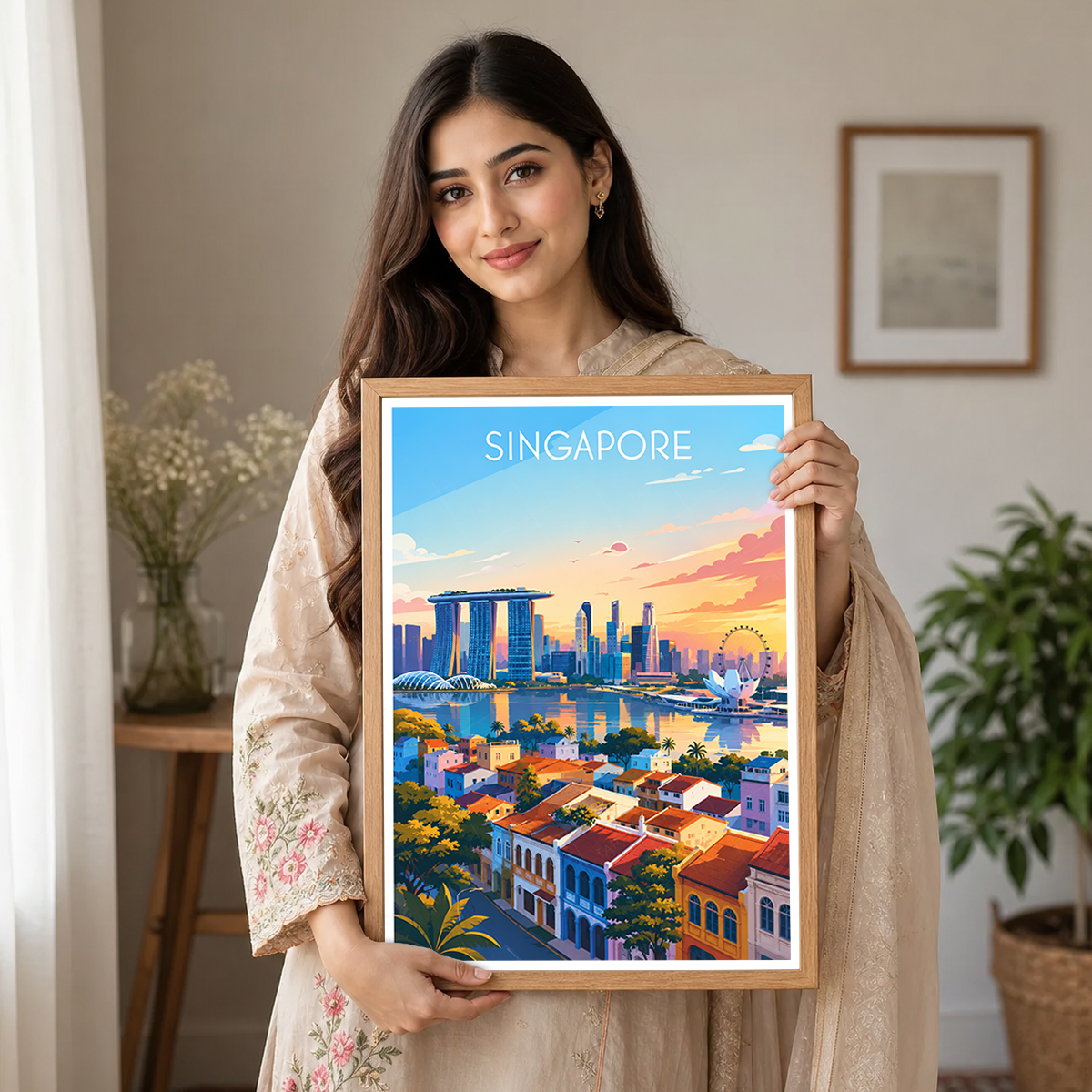 Singapore - Poster Print Modern Style Wall Art