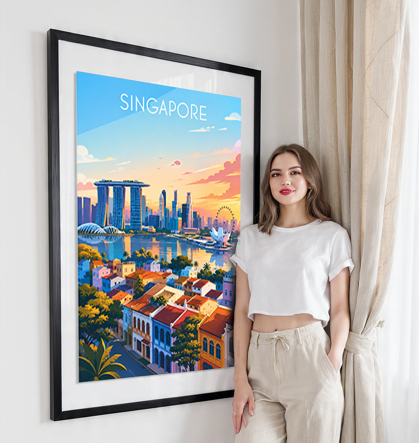 Singapore - Poster Print Modern Style Wall Art