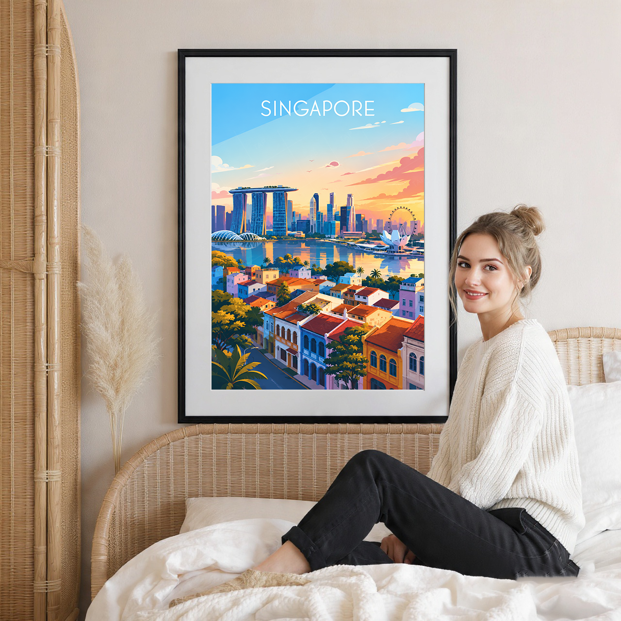 Singapore - Poster Print Modern Style Wall Art