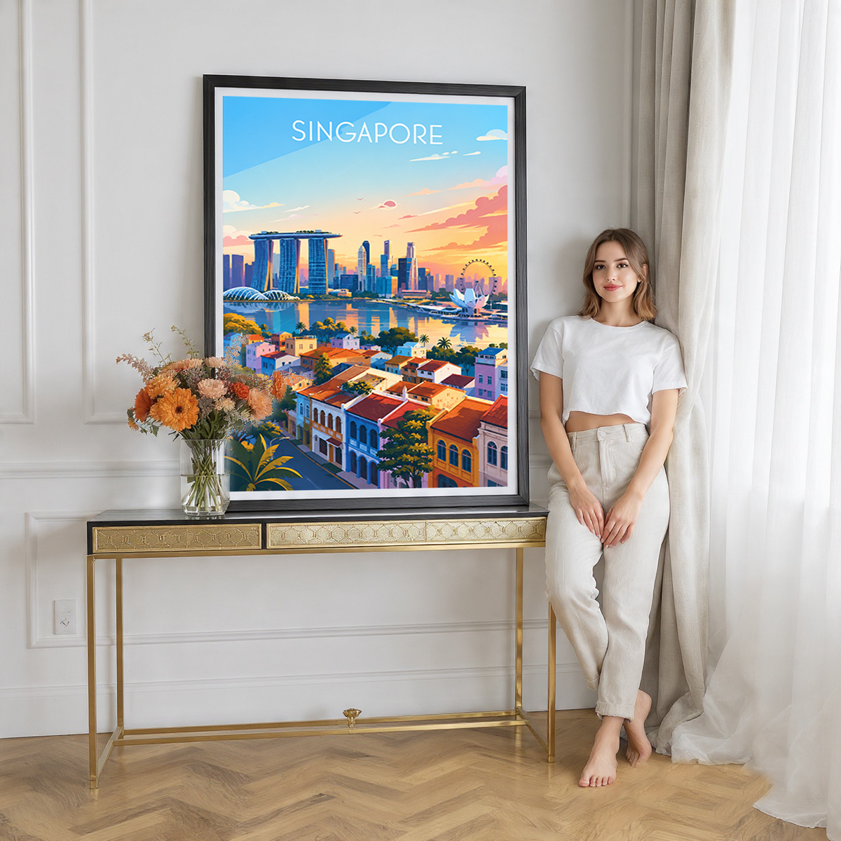 Singapore - Poster Print Modern Style Wall Art